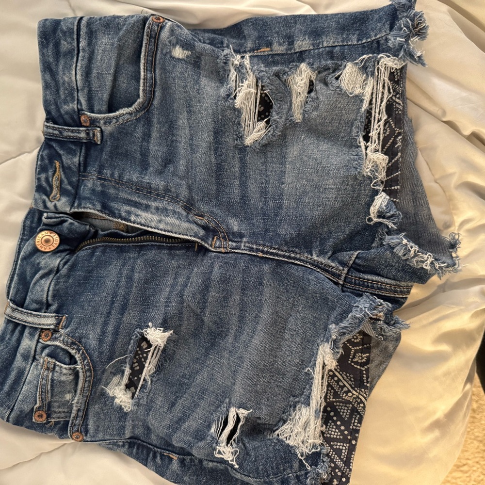 American Eagle Outfitters Ripped Blue Jean Shorts